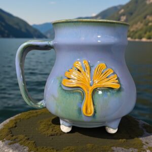 Porcelain Yellow Ginko Footed Mug