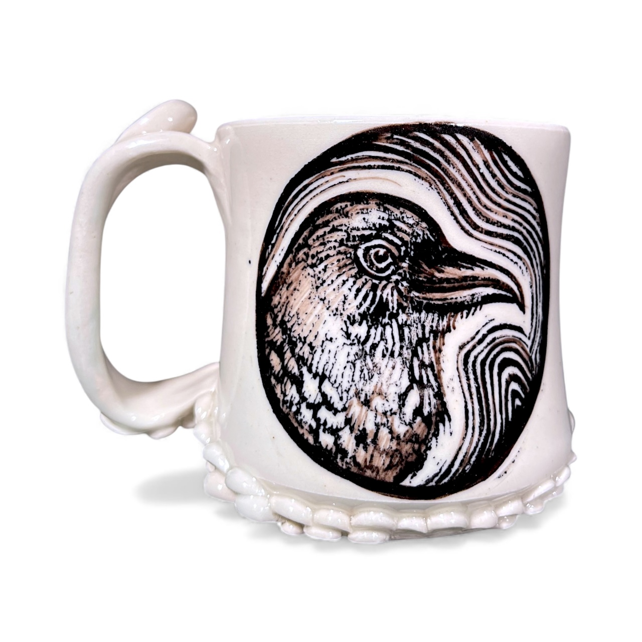 White Feathery Crow Mug - Image 2