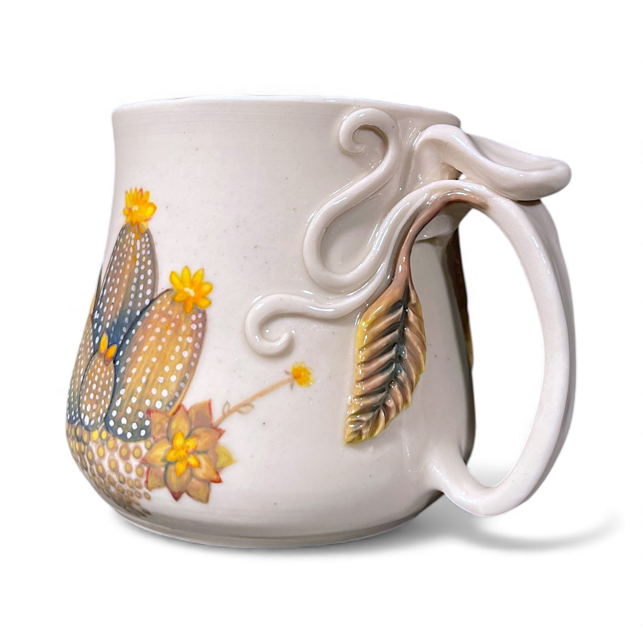 Flowering Cacti & Sculpted Swirls Mug - Image 3