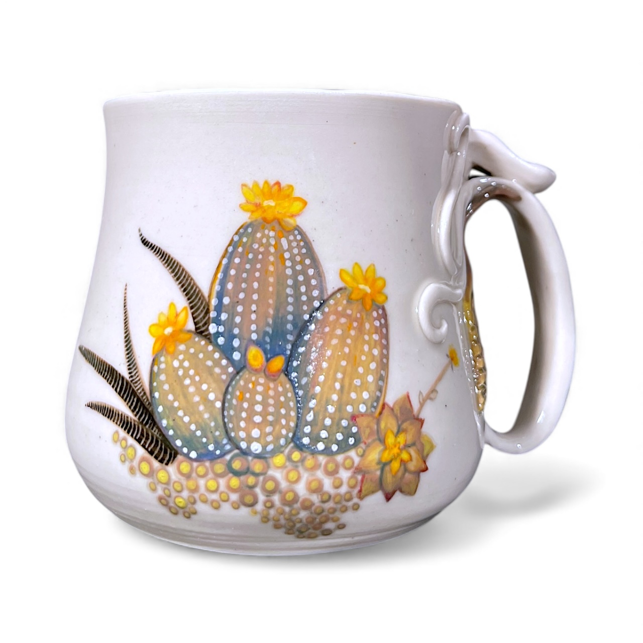Flowering Cacti & Sculpted Swirls Mug - Image 2