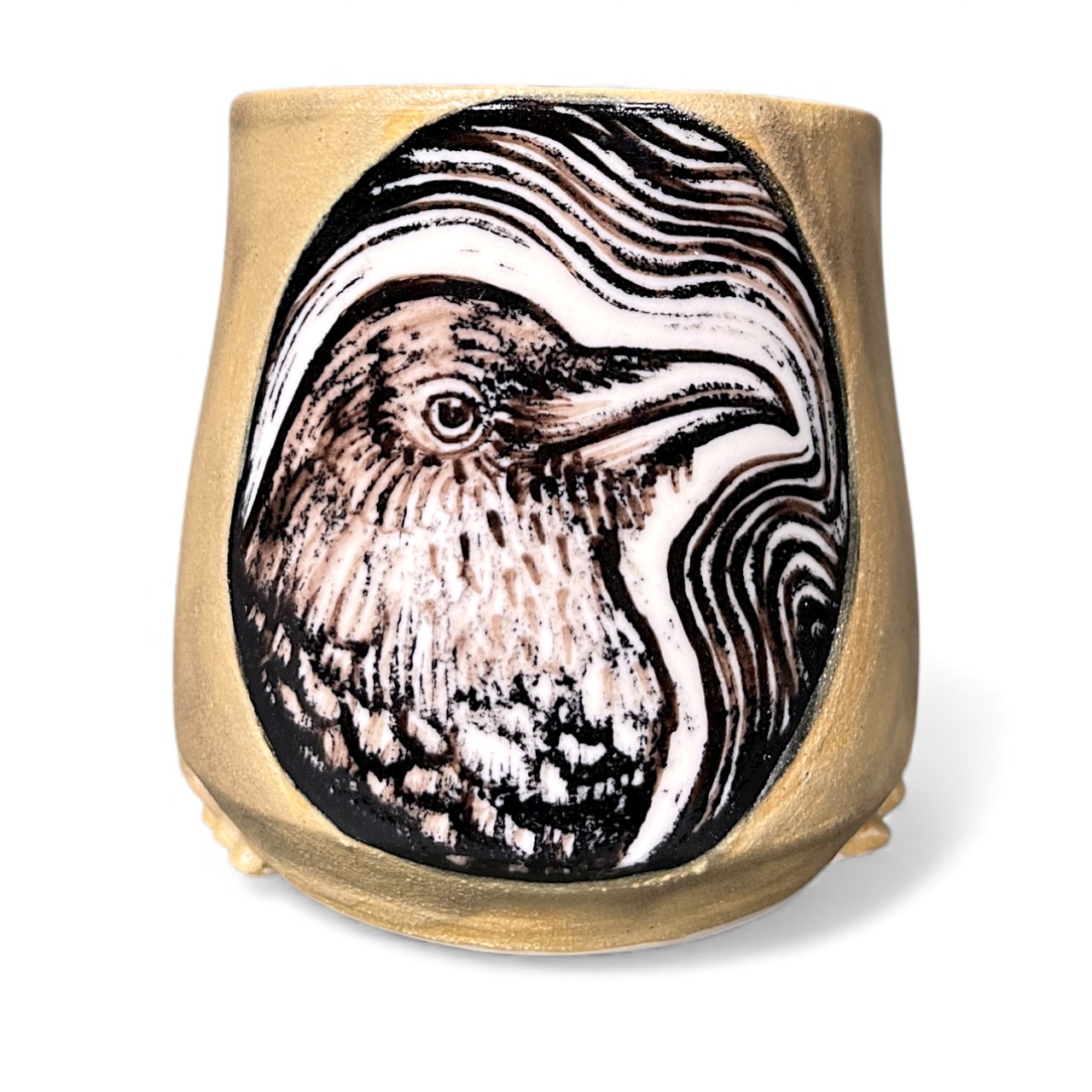 Porcelain Matte Wash Feathery Crow Mug - Image 2