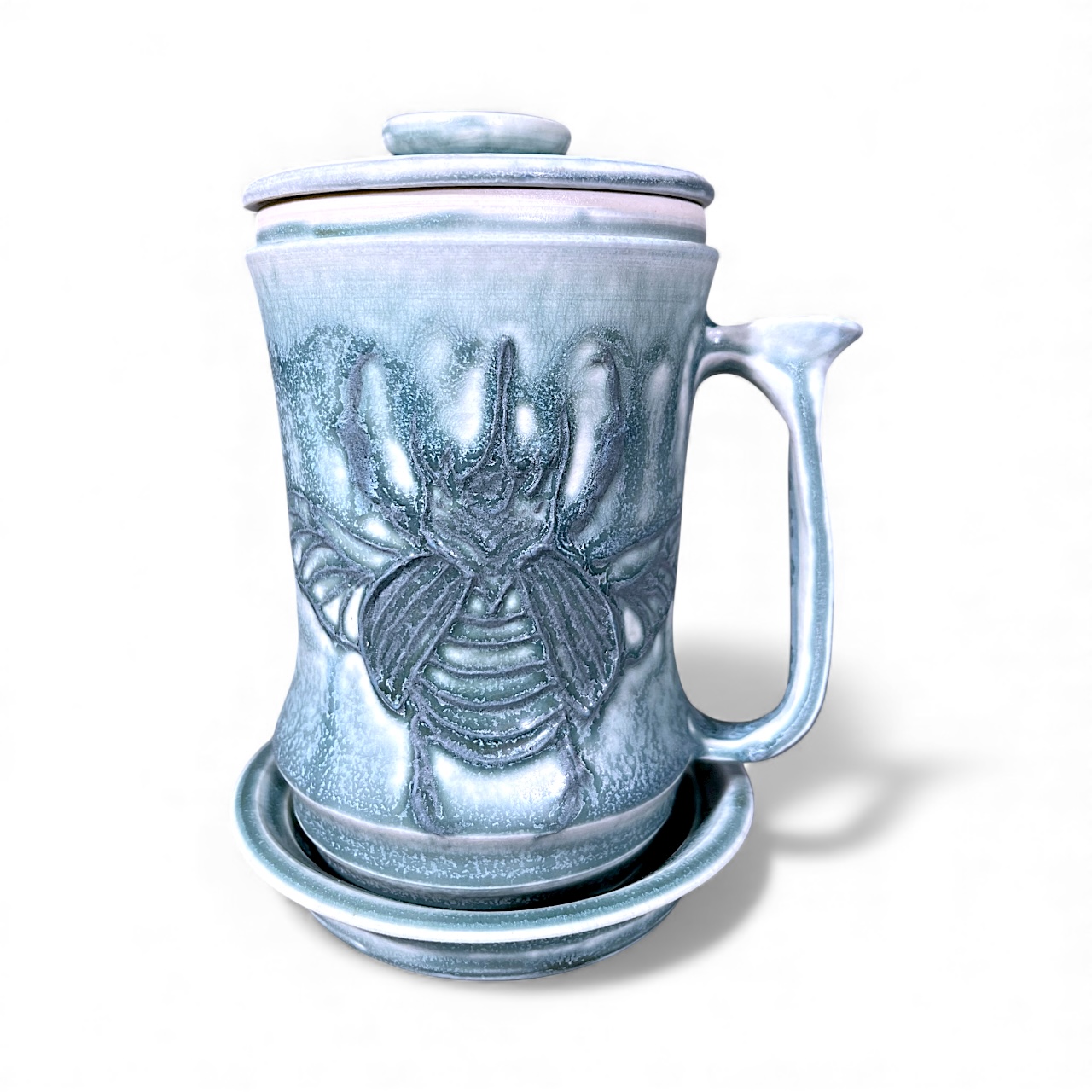 Porcelain Hercules Beetle Strainer Set - Image 2